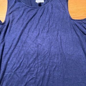 AnyBody Women's Blue cold shoulder long sleeve top